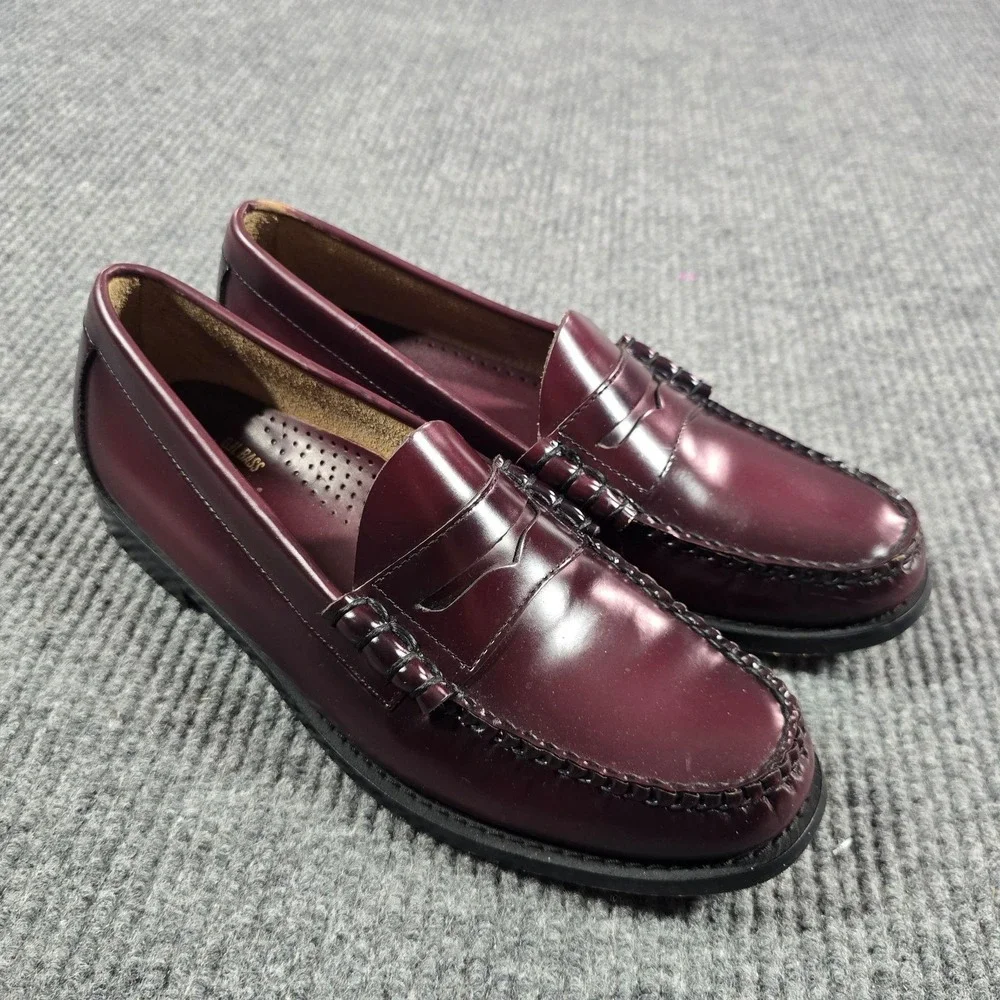 G.H. Bass Weejuns Larson Shoes Mens Size 10.5 D Burgundy Leather Dress Loafers